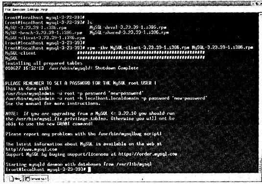 Установка MySQL с помощью RPM в консоле Linux